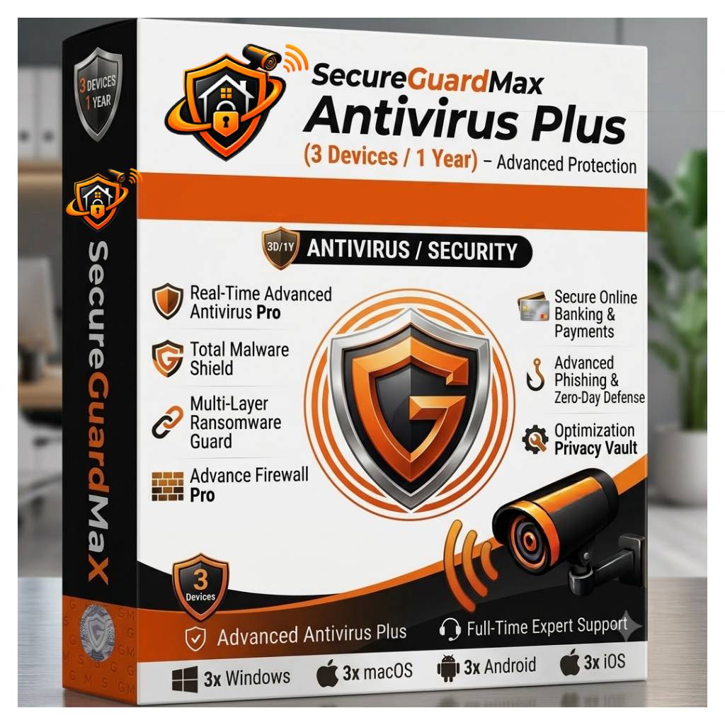 SecureGuardMaX Antivirus Plus (3 Devices / 1 Year)